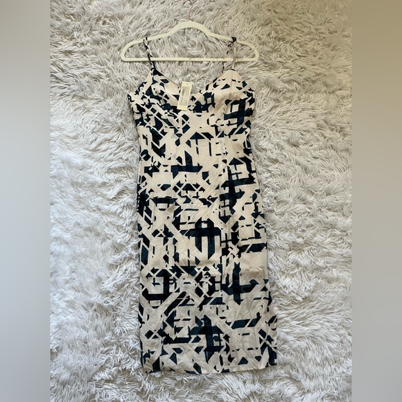 NWT Yumi Kim off white and blue tribal midi shift sleeveless dress size small - Picture 1 of 8